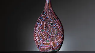 Strawberry Emerald Murrine Vase - Glass Blowing