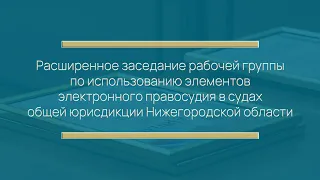 Заседание рабочей группы по использованию элементов электронного правосудия, 14 мая 2024 года