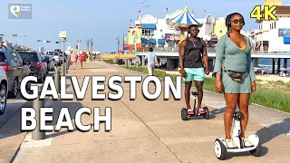 GALVESTON BEACH (TEXAS) SUMMER WALK | 4K WALKING TOUR