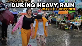 SUPER HEAVY RAIN WALK at BASECO COMPOUND MANILA PHILIPPINES [4K]