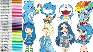 Coloring Book Compilation for Kids My Little Pony Disney Princess Doraemon Rainbow High Care Bears