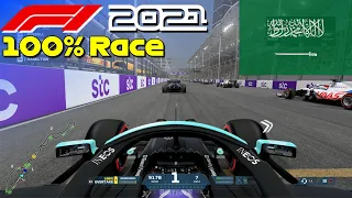 F1 2021 - 100% Race Jeddah, Saudi Arabia in Hamilton's Mercedes | PS5