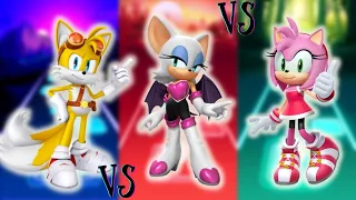 Tails vs Rouge the Bat vs Amy Rose - Sonic Boom - Tiles Hop