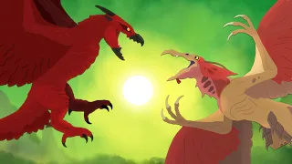 Rodan vs Quetzalcoatl | Monster Fights | DinoMania - Godzilla cartoons