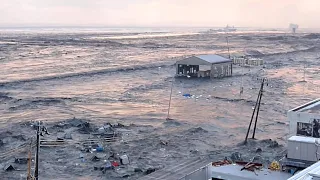 2011 Japan Tsunami - Ishinomaki Fish Market. (Full Footage) (GAMBE.JP Source)