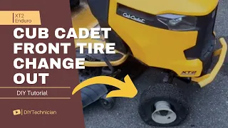 DIY Cub Cadet XT2 Enduro Series Front Tire Replacement Tutorial | Riding Lawnmower Flat Tire Change