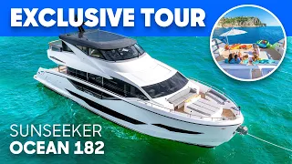 Yacht or Floating Penthouse? | NEW Sunseeker Ocean 182 with Sky Lounge vs Ocean 90