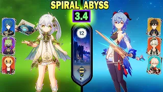 C0 Nahida Hyperburgeon & C0 Ganyu Melt | Spiral Abyss 3.4 Floor 12 | Genshin Impact