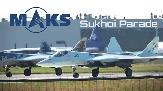 Su-34, Su-35, Su-57 ✈️ Sukhoi 'Air Parade' at MAKS Airshow!!