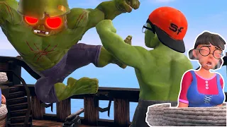 Scary Teacher 3D videos - Nick Hulk Aquaman rescues Tani from the Zombies