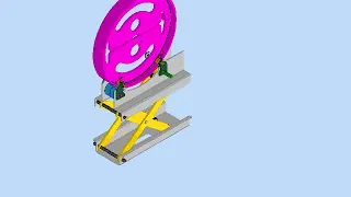 3D of final design of the beam rotator, lifting.