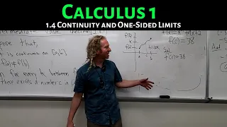 Calculus 1: Lecture 1.4 Continuity and One-Sided Limits