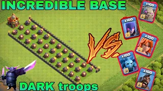 Incredible base vs DARK Elixir troop || roaster vs DARK Elixir troops ( coc )