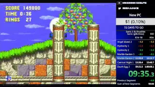 Sonic 3 & Knuckles - Sonic glitchless speed run [58:38 RTA-TB]