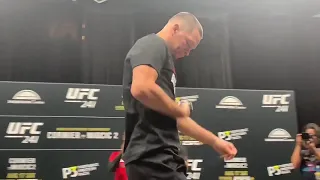 Nate Diaz, during the UFC 241 open workout smoked a joint and then passed it on to a fan 2