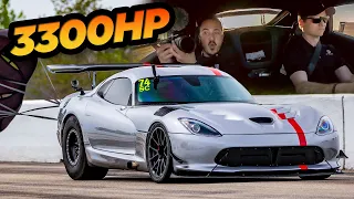 3300HP "KRATOS" Turbo Viper Street Ridealong | 2500lb-ft OF TORQUE! (212MPH IN 6 SECONDS)