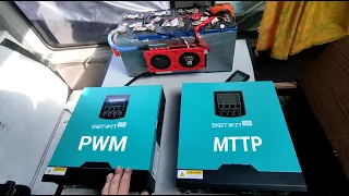 PWM vs MPPT Тест в реальных условиях одинаковых солнечных контролеров.