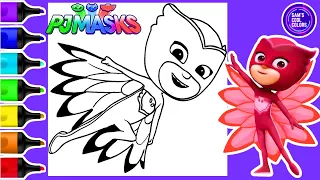 Coloring PJ Masks Owlette Flying Coloring Book Page | Markers