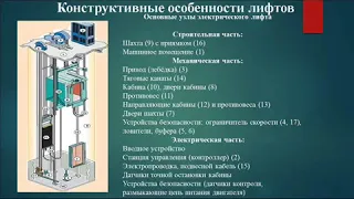 Лекция Устройство лифтов, преподаватель спец дисциплин Плешакова Е А , мастер по Алтынхан А Е