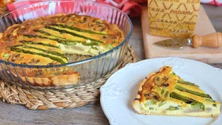 Quiche de esparragos trigueros y champiñones con Grana Padano. Receta para triunfar