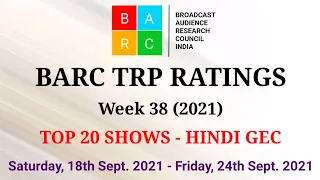 BARC TRP Ratings Week 38 (2021) : TOP 20 Shows