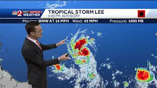 Tracking Tropical Storm Lee Tuesday at 6 p.m.