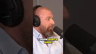 TRIPLE H 😀 on KURT ANGLE 🥇getting KNOCKED OUT 😴from his finishing move “THE PEDIGREE”‼️