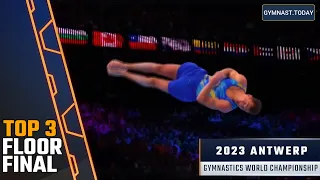 Top 3 in Men's Floor Final - 2023 Antwerp Gymnastics World Championship