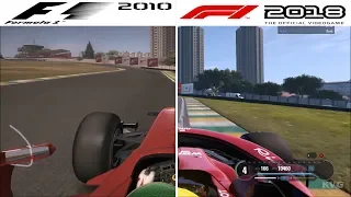 F1 Game Comparison (2010 - 2018 | Autódromo José Carlos Pace | Brazil GP Hotlaps)