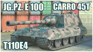 Jagdpanzer E 100, T110E4 & Carro 45t • WoT Blitz Gameplay