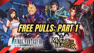 FF7 EC x MH | Every Free Pulls Part 1 [FF7 Ever Crisis]