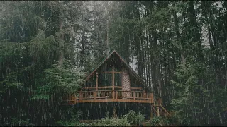 Rain Sounds and Thunder in Foggy Forest - Rain Thunderstorm for Sleep, Study and Relax