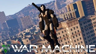 Grand Theft Auto V- War Machine + Iron Man Mod.