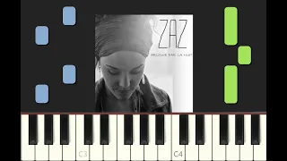 piano tutorial "EBLOUIE PAR LA NUIT" Zaz, 2010, avec partition gratuite (pdf)