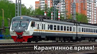 "Карантинное время!" Электропоезд ЭД4М-0453 "Спутник-ЦППК"