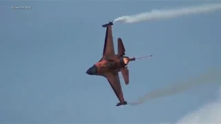 F-16 Fighting Falcon J-015 Orange lion RNLAF Solo Display Team Volkel Airbase 14-6-2013