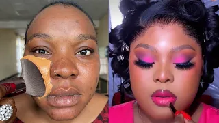 Bomb 😱 😳👆🏻 Gele & Makeup Transformation | Makeup Tutorial ✂️💉🔥