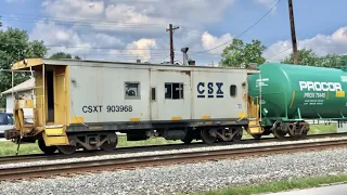 Remote Control Train Led By Caboose!   The CSX Crew Rides The Caboose For Industrial Switching Moves