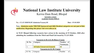 #CLAT2020vacantseats  #Prepval CLAT 2020 Vacant Seats I How to apply for NLU vacant seats? Part 1