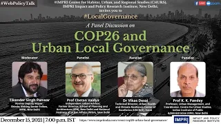 #LocalGovernance | E11 | Panel Discussion | COP26 and Urban Local Governance | HQ Video