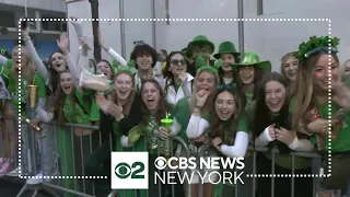 Crowds gathering for 2024 NYC St. Patrick's Day Parade