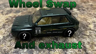 Hot Wheels custom Lancia Delta (wheel swap and exhaust)