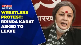 CPIM leader Brinda Karat Asked To Step Down From The Stage During Wrestlers' Protest