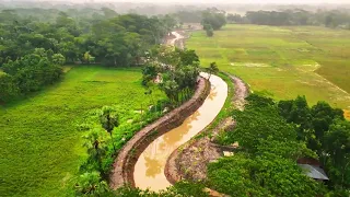 Bangladesh: Lowland River in Barishal | 4K Ultra HD Drone Video | Natural Beauty