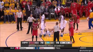 Klay Thompson hit in the head by Trevor Ariza knee 5-27-15