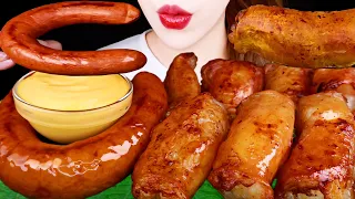 ASMR BEEF LARGE INTESTINES, KIELBASA SAUSAGE, FRIED CHICKEN EATING SOUNDS MUKBANG 바삭한 통대창 먹방 咀嚼音