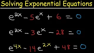 Solving Exponential Equations In Quadratic Form - Using Logarithms, With e