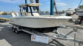 New boat walk around of Stingray Boats 273 CC center console at CenterPointe Sales in Milwaukee