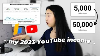 💸How much Youtube paid me in 2023 after blowing up (5k👉50k subs) + my other new YT income streams!