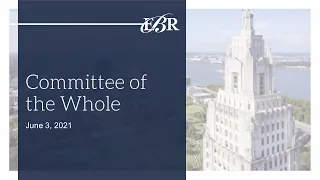 June 3, 2021, EBR Board Workshop and Committee of the Whole